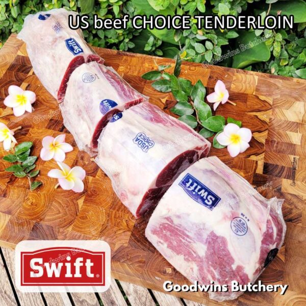 Beef TENDERLOIN CHOICE USDA eye fillet mignon Swift IBP BlueRibbon CreekStone daging sapi import has dalam WHOLE 3.5kg CUT AS STEAKS (PREORDER 2-3 days notice) - Image 16