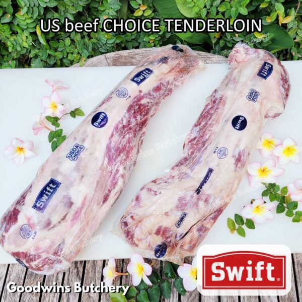 Beef TENDERLOIN CHOICE USDA eye fillet mignon Swift IBP BlueRibbon CreekStone daging sapi import has dalam WHOLE 3.5kg CUT AS STEAKS (PREORDER 2-3 days notice) - Image 4