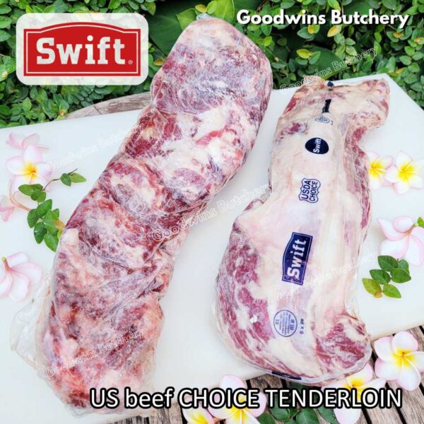 Beef TENDERLOIN CHOICE USDA eye fillet mignon Swift IBP BlueRibbon CreekStone daging sapi import has dalam WHOLE 3.5kg CUT AS STEAKS (PREORDER 2-3 days notice) - Image 15