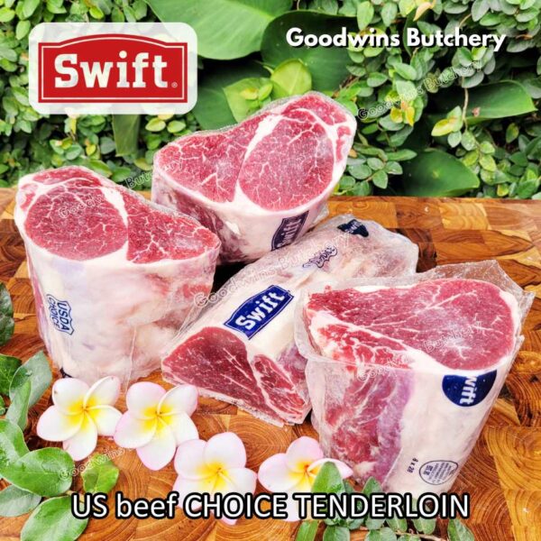 Beef TENDERLOIN CHOICE USDA eye fillet mignon Swift IBP BlueRibbon CreekStone daging sapi import has dalam WHOLE 3.5kg CUT AS STEAKS (PREORDER 2-3 days notice) - Image 14