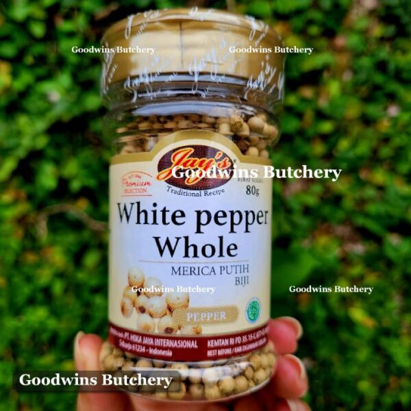 Jay's spices WHITE PEPPERCORN WHOLE merica lada putih utuh whitepepper Jays 80g