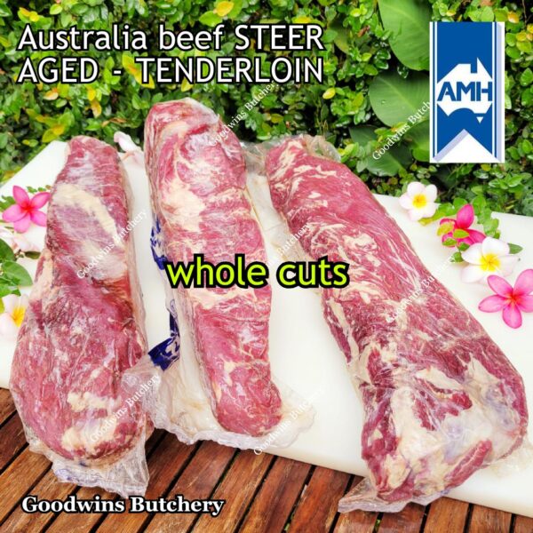 Beef TENDERLOIN Australia STEER (young cattle) AGED-FROZEN WHOLE CUTS +/- 2.3 kg/pc eye fillet mignon Kilcoy AMH John-Dee daging sapi import has dalam - Image 4