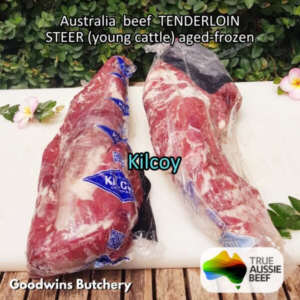 Beef TENDERLOIN Australia STEER (young cattle) AGED-FROZEN WHOLE CUTS +/- 2.3 kg/pc eye fillet mignon Kilcoy AMH John-Dee daging sapi import has dalam - Image 32