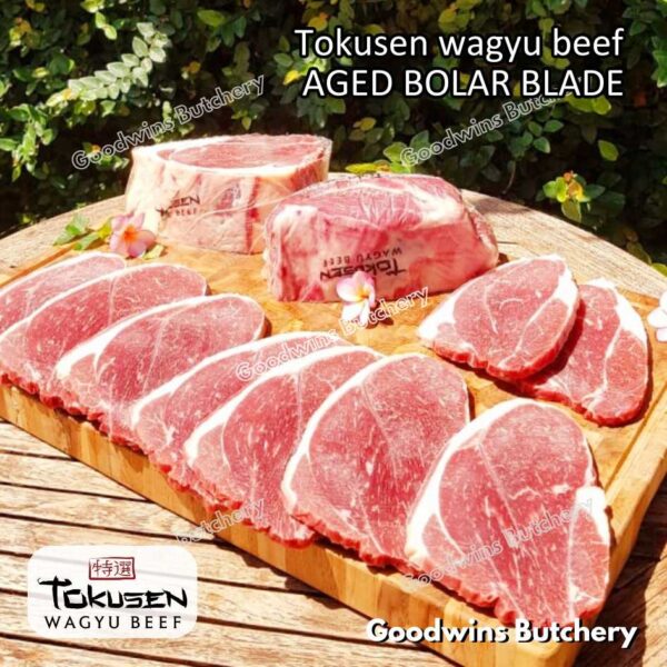 Wagyu beef Tokusen BOLAR BLADE marbling MBS-5 aged chilled/frozen daging sapi sampil WHOLE CUTS - Image 17