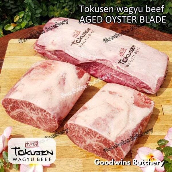 Wagyu beef Tokusen OYSTER BLADE marbling MBS-5 aged-frozen daging sapi sampil WHOLE CUTS - Image 4