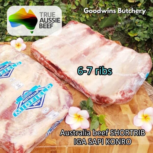 Beef SHORTRIB CROSSED CUT daging iga sapi GALBI 1cm | Australia Midfield Nolan AMH Teys ECT GreenLea | Short rib konro frozen - Image 3