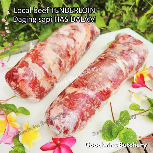 Beef TENDERLOIN LOCAL WHOLE CUTS UTUH daging sapi has dalam eye fillet mignon frozen