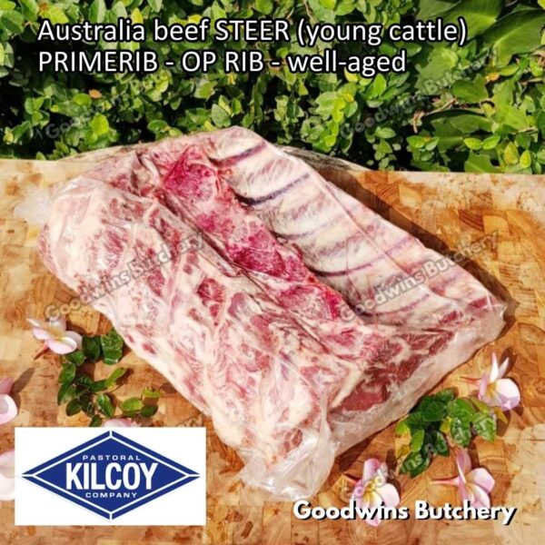 Beef PRIMERIB OP RIB (Oven Prepared) aged-frozen PORTIONED 1-3 ribs Australia STEER (young cattle) Kilcoy Blue Diamond Prime Rib - Image 47