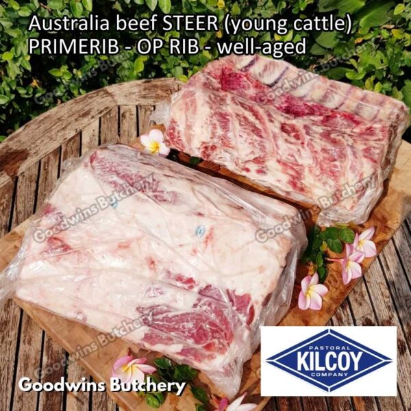 Beef PRIMERIB OP RIB (Oven Prepared) aged-frozen PORTIONED 1-3 ribs Australia STEER (young cattle) Kilcoy Blue Diamond Prime Rib - Image 37