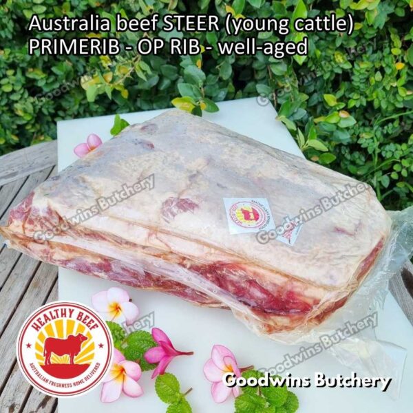 Beef PRIMERIB OP RIB (Oven Prepared) aged-frozen PORTIONED 1-3 ribs Australia STEER (young cattle) Kilcoy Blue Diamond Prime Rib - Image 54