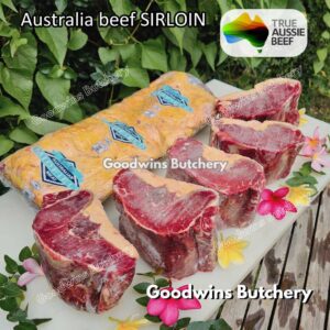 Beef SIRLOIN Australia frozen Midfield / AMH / ECT portioned small roast cut 1.5 kg/pc | daging sapi has luar beku Striploin New York strip for grill bbq steak roast