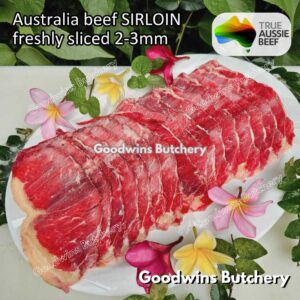 Beef SIRLOIN Australia frozen Midfield / AMH / ECT freshly sliced 2-3mm to order 1kg | daging sapi has luar beku Striploin New York strip for stirfry teriyaki yakiniku shabu2 tepanyaki grill bbq steak roast