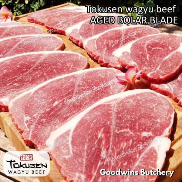 Wagyu beef Tokusen BOLAR BLADE marbling MBS-5 aged chilled/frozen daging sapi sampil WHOLE CUTS - Image 5