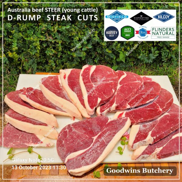 Beef RUMP aged-frozen Australia STEER (young cattle) ROAST HALF CUTS Kilcoy & Flinders Natural D-RUMP - Image 16