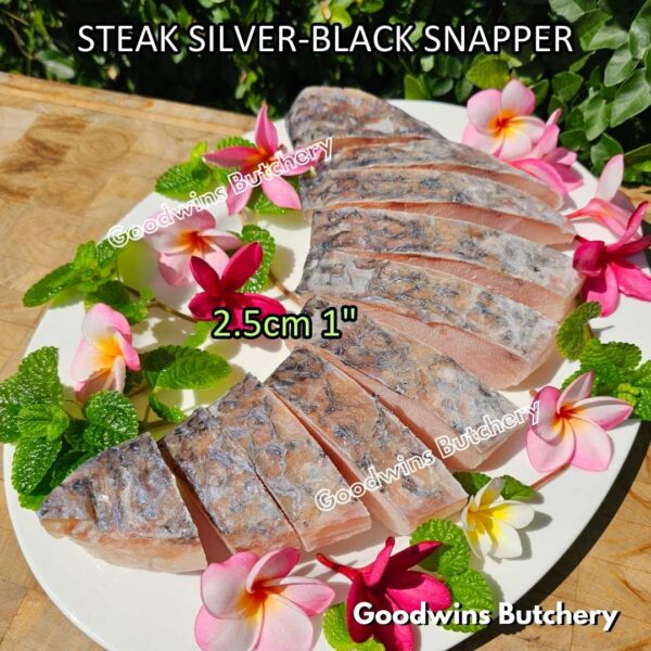 SNAPPER silver black fish fillet and steak frozen IQF GLZ-20/30 | Ikan KAKAP beku