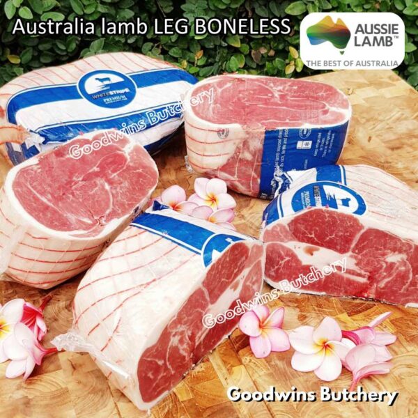 Lamb LEG BONELESS steak cuts Australia Wammco Midfield McHerd WhiteStripe Junee | kaki domba muda tanpa tulang frozen - Image 12