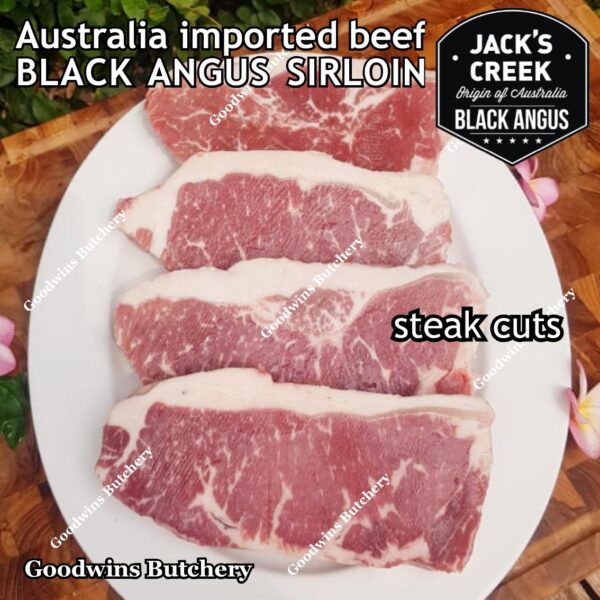 Beef SIRLOIN BLACK ANGUS marbling MB-2 STEER (young cattle) Australia Jack's Creek frozen STEAK CUTS daging sapi has luar Striploin New York strip - Image 3