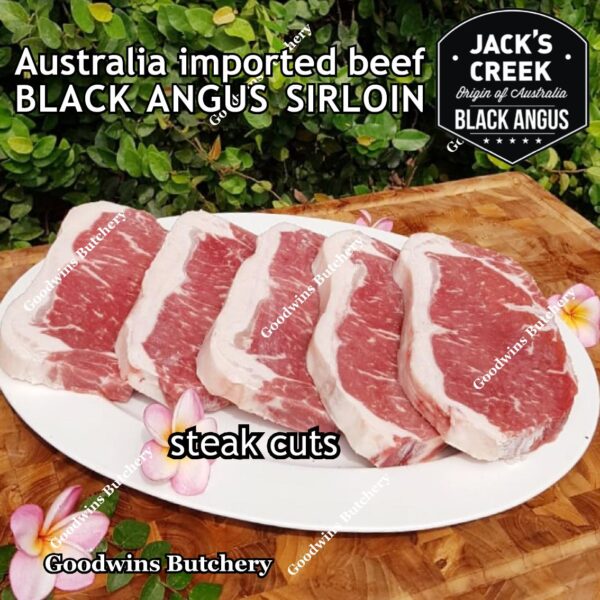 Beef SIRLOIN BLACK ANGUS marbling MB-2 STEER (young cattle) Australia Jack's Creek frozen STEAK CUTS daging sapi has luar Striploin New York strip - Image 42
