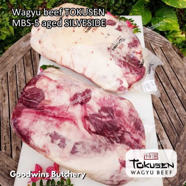 Wagyu beef Tokusen SILVERSIDE marbling MBS-5 AGED-CHILLED whole cuts 2pcs/ctn 12kg - Image 21