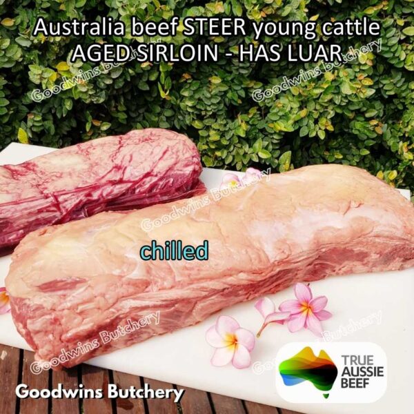Beef SIRLOIN AGED-FROZEN Australia STEER (young cattle) Striploin NewYork strip daging sapi import has luar utuh HARVEY / MIDFILED portioned small roast cuts 1.5kg - Image 10