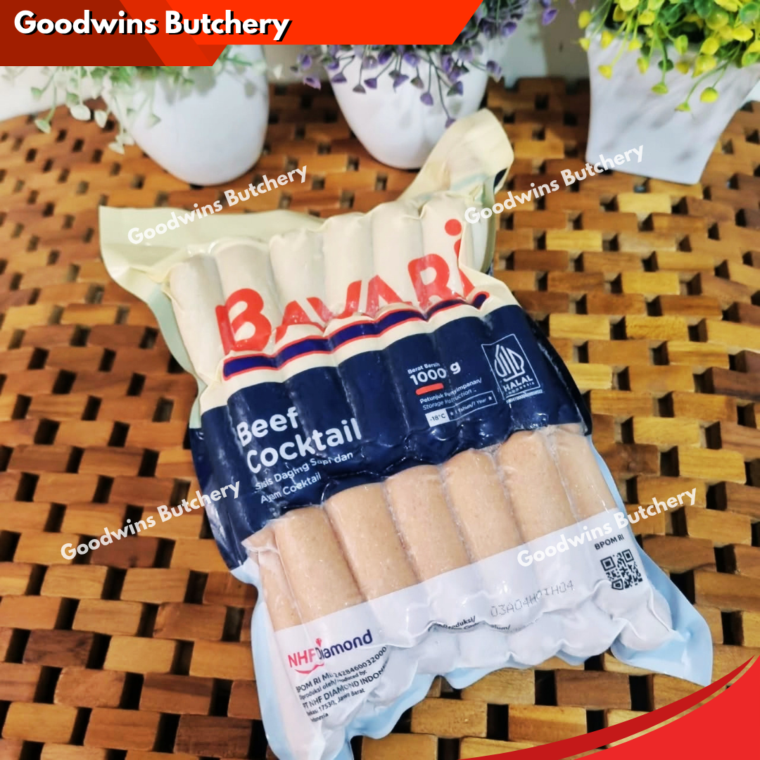 Sosis hotdog BAVARI Cocktail beef & chicken sausage frozen 1kg