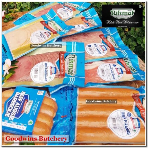 Sosis hotdog Nikmat BEEF AUSSIE BARBEQUE BBQ Soejasch Bali sausage frozen 6" 15cm 320g 4pcs - Image 3