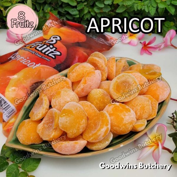 Frozen fruit IQF APRICOT HALVES 8Fruitz | buah beku import 8 Fruitz APRIKOT BELAH 500g
