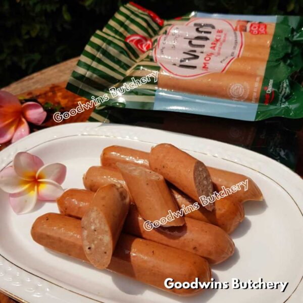 Sosis hotdog Riverland SMOKED CHEDDAR CHEESE KEJU frozen sausage 5" 13cm, 5pcs 360gr - Image 7