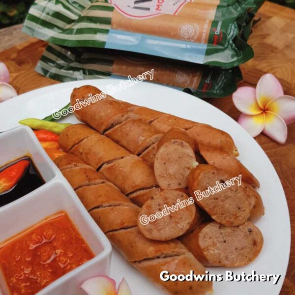 Sosis hotdog Riverland SMOKED CHEDDAR CHEESE KEJU frozen sausage 5" 13cm, 5pcs 360gr - Image 6