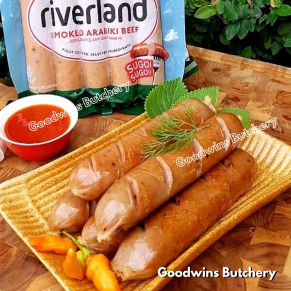 Sosis hotdog Riverland SMOKED CHEDDAR CHEESE KEJU frozen sausage 5" 13cm, 5pcs 360gr - Image 5
