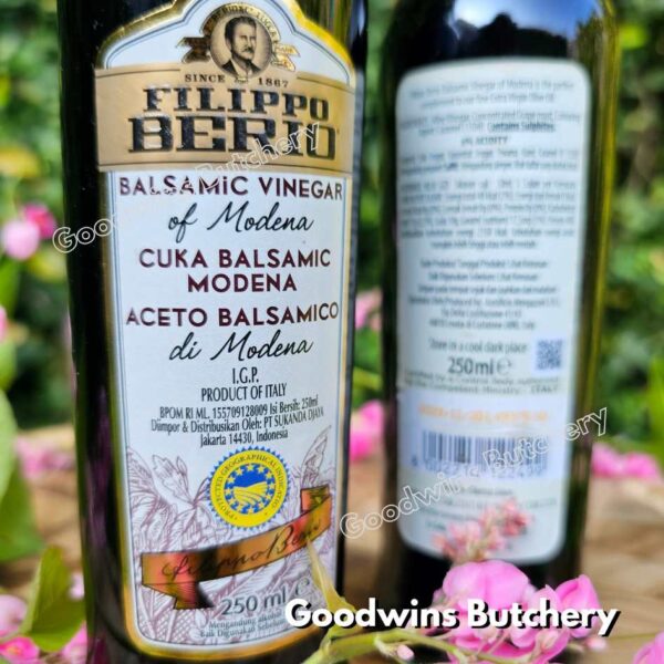 BALSAMIC VINEGAR Filippo Berio Italy cuka hitam 250ml - Image 8