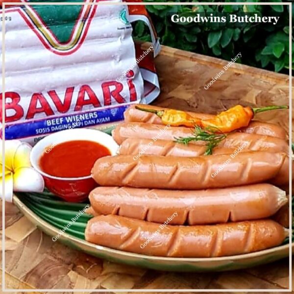 Sosis hotdog BAVARI WIENERS beef & chicken sausage frozen 5" 13cm 25pcs 1kg