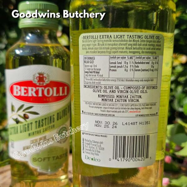 Bertolli olive oil EXTRA LIGHT SOFT TASTE minyak zaitun Italy 250 & 500ml - Image 12