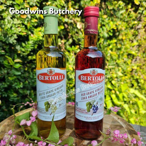 Bertolli RED & WHITE GRAPE WINE VINEGAR cuka anggur masak merah & putih Italy 500ml