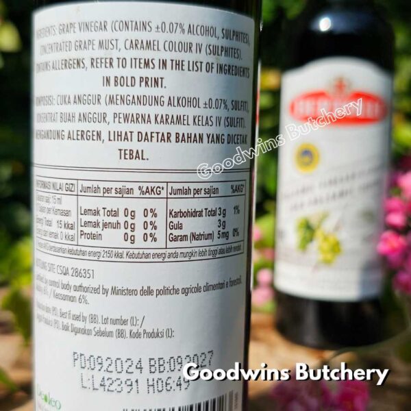 BALSAMIC VINEGAR Bertolli Italy cuka hitam 250ml - Image 8