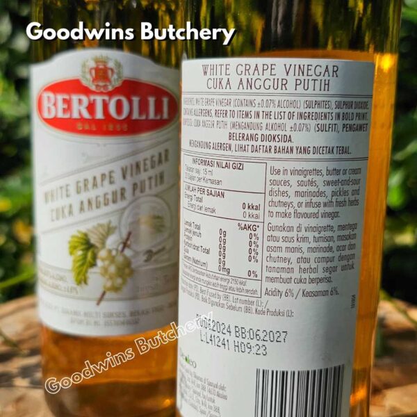 Bertolli RED & WHITE GRAPE WINE VINEGAR cuka anggur masak merah & putih Italy 500ml - Image 9