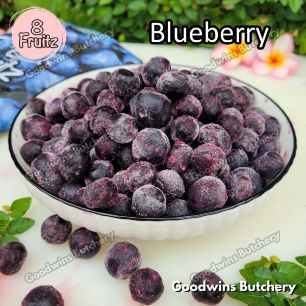 Frozen fruit IQF BLUEBERRY 8Fruitz | buah beku import 8 Fruitz BLUEBERRIES 500g