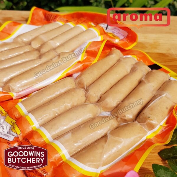 Pork SAUSAGE BREAKFAST Aroma Bali sosis babi beku 8cm 3" 8pcs frozen 250g