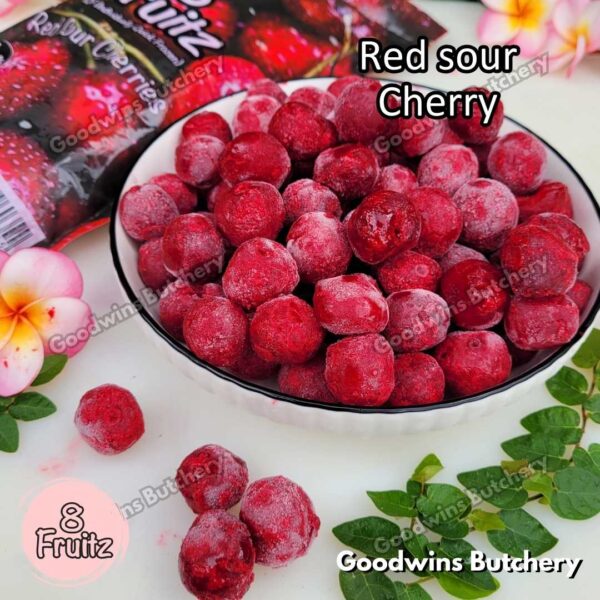 Frozen fruit IQF RED CHERRIES SOUR | buah beku import 8 Fruitz CERI CHERRY MERAH MASAM 500g