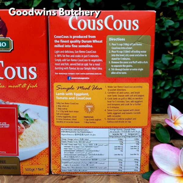 SanRemo COUSCOUS pasta Australia San Remo Cous Cous KusKus 500g - Image 7