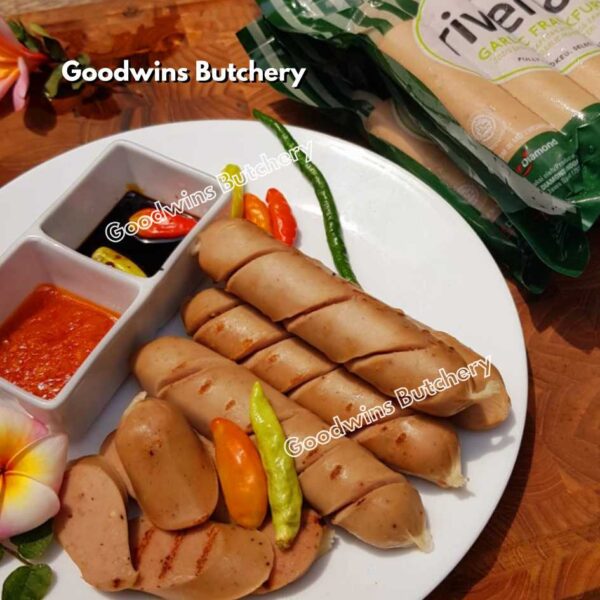 Sosis hotdog Riverland SMOKED CHEDDAR CHEESE KEJU frozen sausage 5" 13cm, 5pcs 360gr - Image 10