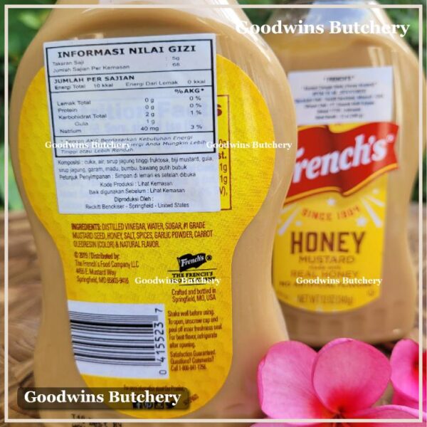 French's HONEY MUSTARD 12oz 340g USA squeeze bottle - Image 3