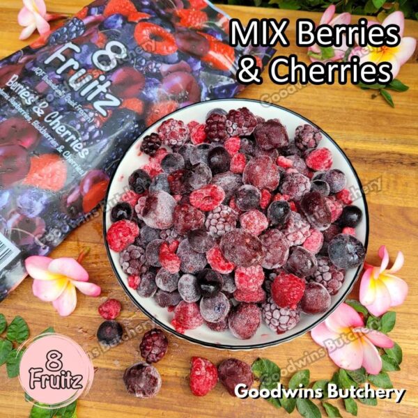 Frozen fruit IQF MIX CHERRIES & BERRIES | Raspberry Blueberry Blackberry Cherry | 8Fruitz | buah beku import 8 Fruitz 500g - Image 6