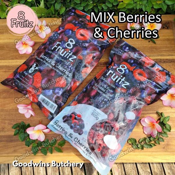 Frozen fruit IQF MIX CHERRIES & BERRIES | Raspberry Blueberry Blackberry Cherry | 8Fruitz | buah beku import 8 Fruitz 500g - Image 9