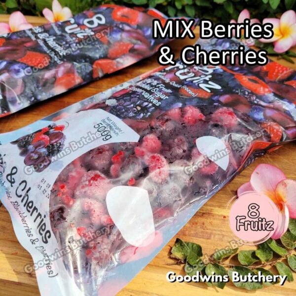 Frozen fruit IQF MIX CHERRIES & BERRIES | Raspberry Blueberry Blackberry Cherry | 8Fruitz | buah beku import 8 Fruitz 500g - Image 8