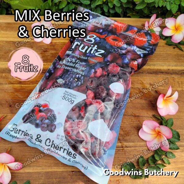 Frozen fruit IQF MIX CHERRIES & BERRIES | Raspberry Blueberry Blackberry Cherry | 8Fruitz | buah beku import 8 Fruitz 500g - Image 7