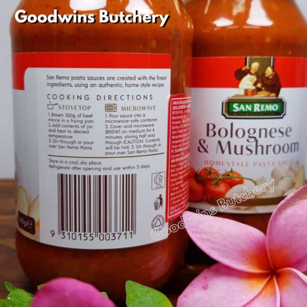 Sanremo BOLOGNESE MUSHROOM TOMATO SAUCE spaghetti bolognaise saus pasta Australia San Remo 500g - Image 5