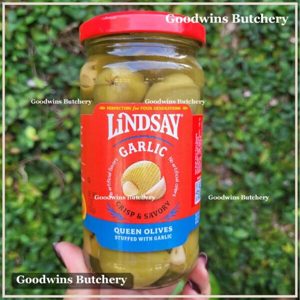 Zaitun green olive QUEEN stuffed with GARLIC Crisp & Savory LINDSAY Spain Spanyol 7oz 198g (jumbo size) - Image 8