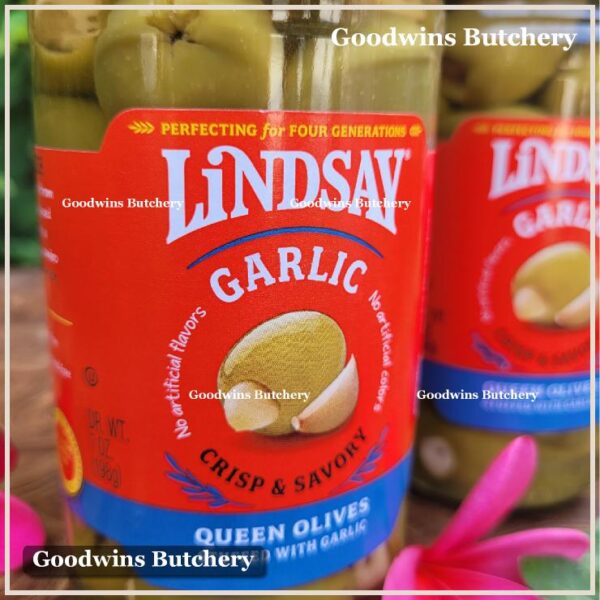 Zaitun green olive QUEEN stuffed with GARLIC Crisp & Savory LINDSAY Spain Spanyol 7oz 198g (jumbo size) - Image 4