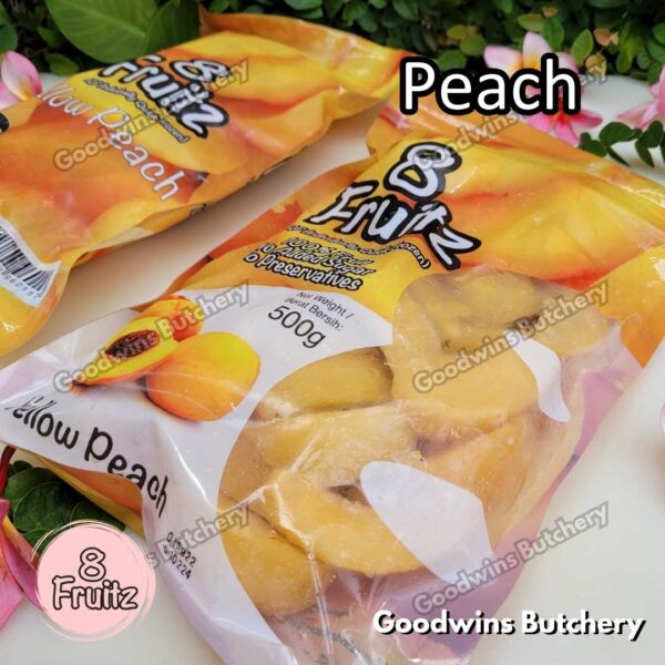 Frozen fruit IQF PEACH YELLOW WEDGES 8Fruitz | buah beku import 8 Fruitz 500g - Image 8